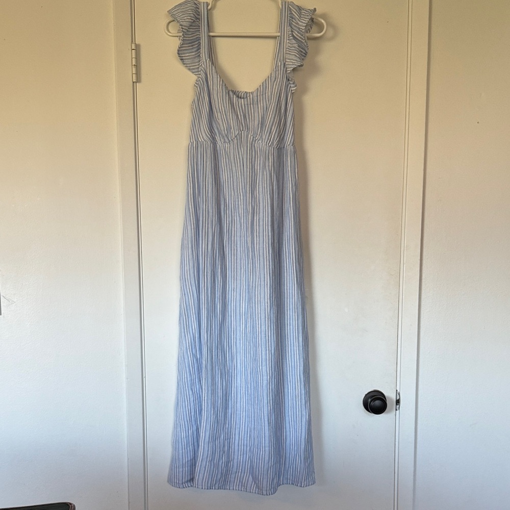 Time and Tru Light Blue and White Striped Dress